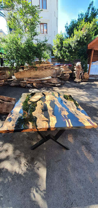 Olive Wood Table, Olive Wood Epoxy Table, Custom 60” x 50” Olive Wood Black Epoxy Table, Epoxy River Table, Custom Order for Anoush