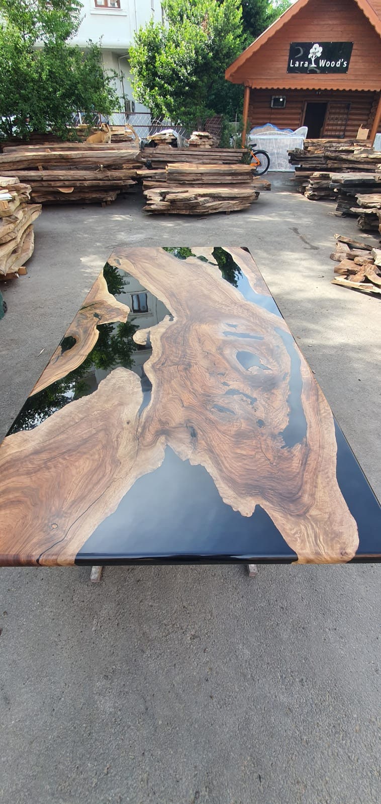 Custom Epoxy Resin Table, 108” x 48” Walnut Black Epoxy Table, Epoxy Dining Table, Live Edge Table, Custom Order for Lance