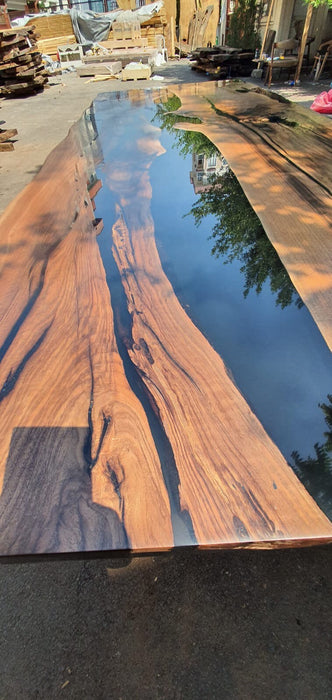 Walnut Dining Table, River Table, Custom 113” x 40” Walnut Smokey Gray Table, Epoxy River Dining Table,Custom Order for Melissa