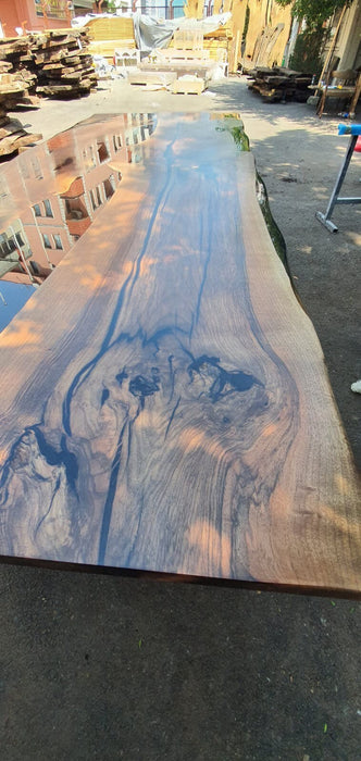 Walnut Dining Table, River Table, Custom 113” x 40” Walnut Smokey Gray Table, Epoxy River Dining Table,Custom Order for Melissa