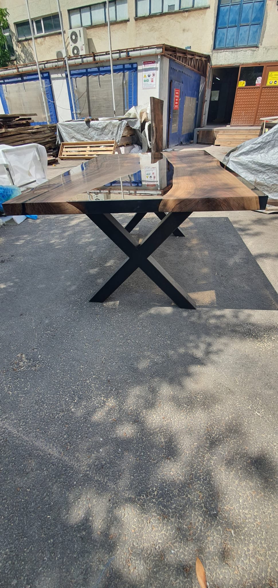 Live Edge Table, Epoxy Dining Table, Epoxy Resin Table, Custom 72” x 42” Walnut Smokey Gray Table, Epoxy Dining Table Order for Nazia