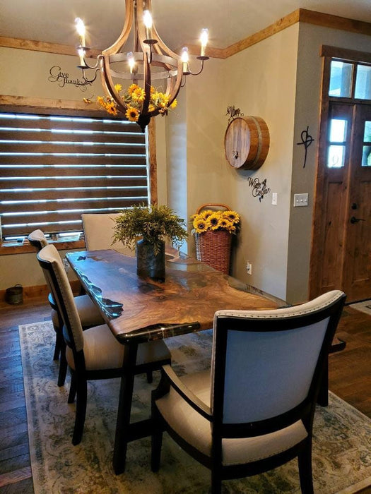 Handmade Epoxy Table, Live Edge Table, Custom 72” x 36” Walnut Table, Smokey Gray Epoxy Table, River Table, Custom Order for Laurie V