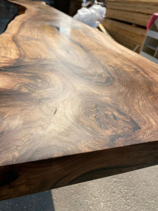 Walnut Dining Table, Epoxy Dining Table, Made to Order Custom 96” x 40”,  Walnut Clear Epoxy, River Table,  Live Edge Dining Table Ebru3