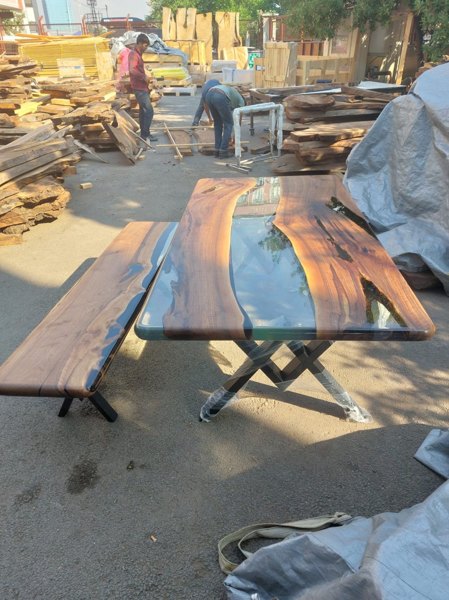 Made to Order Table, Custom 78” x 40” Walnut Table, Clear Epoxy Table, Live Edge Table, River Table, Custom Order for Angela M