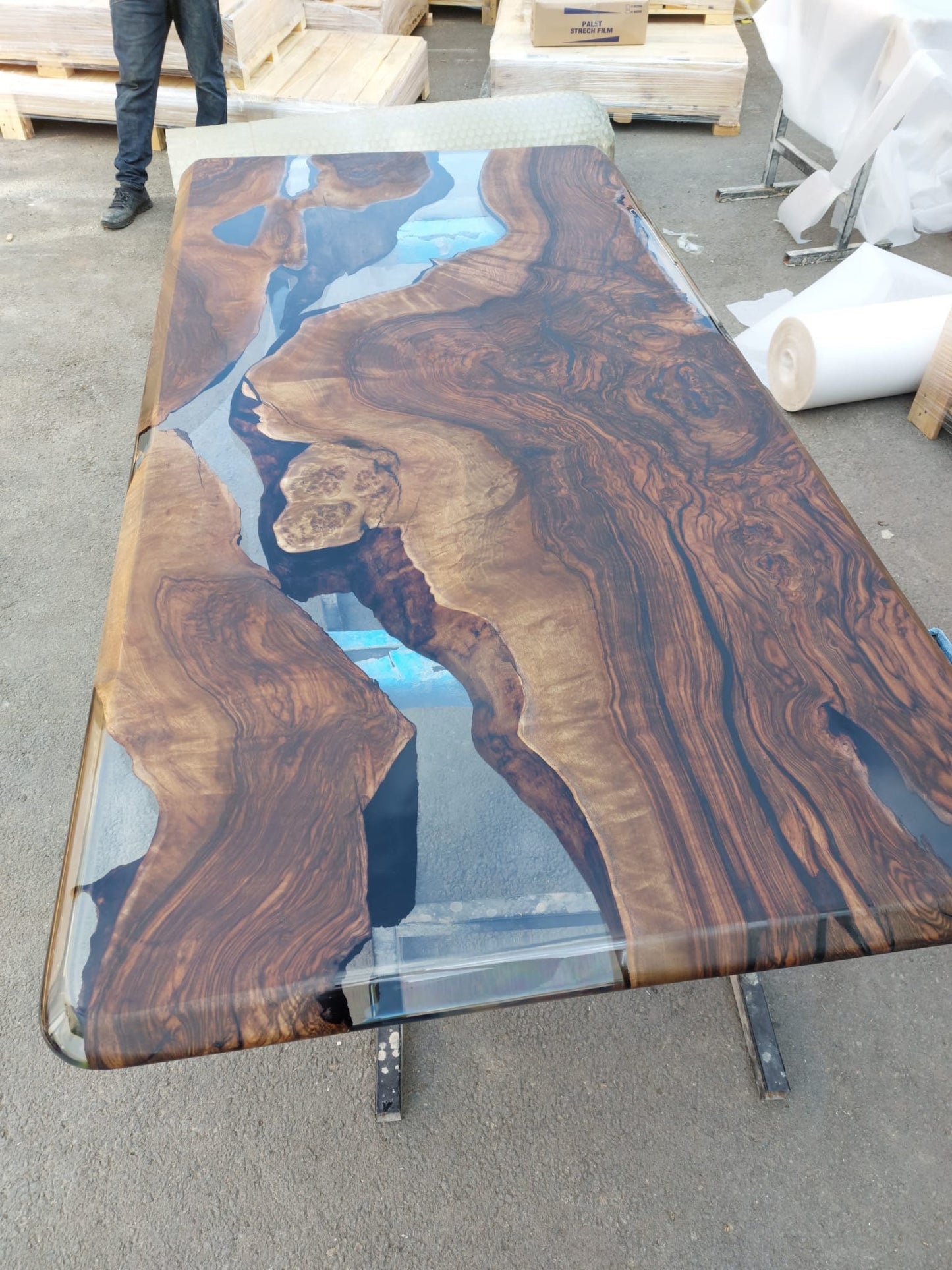 Live Edge Table, Wooden Table, Custom 72” x 36” Walnut Table, Clear Epoxy Table, River Table, Epoxy Resin Table, Custom Order for Sylvia 2