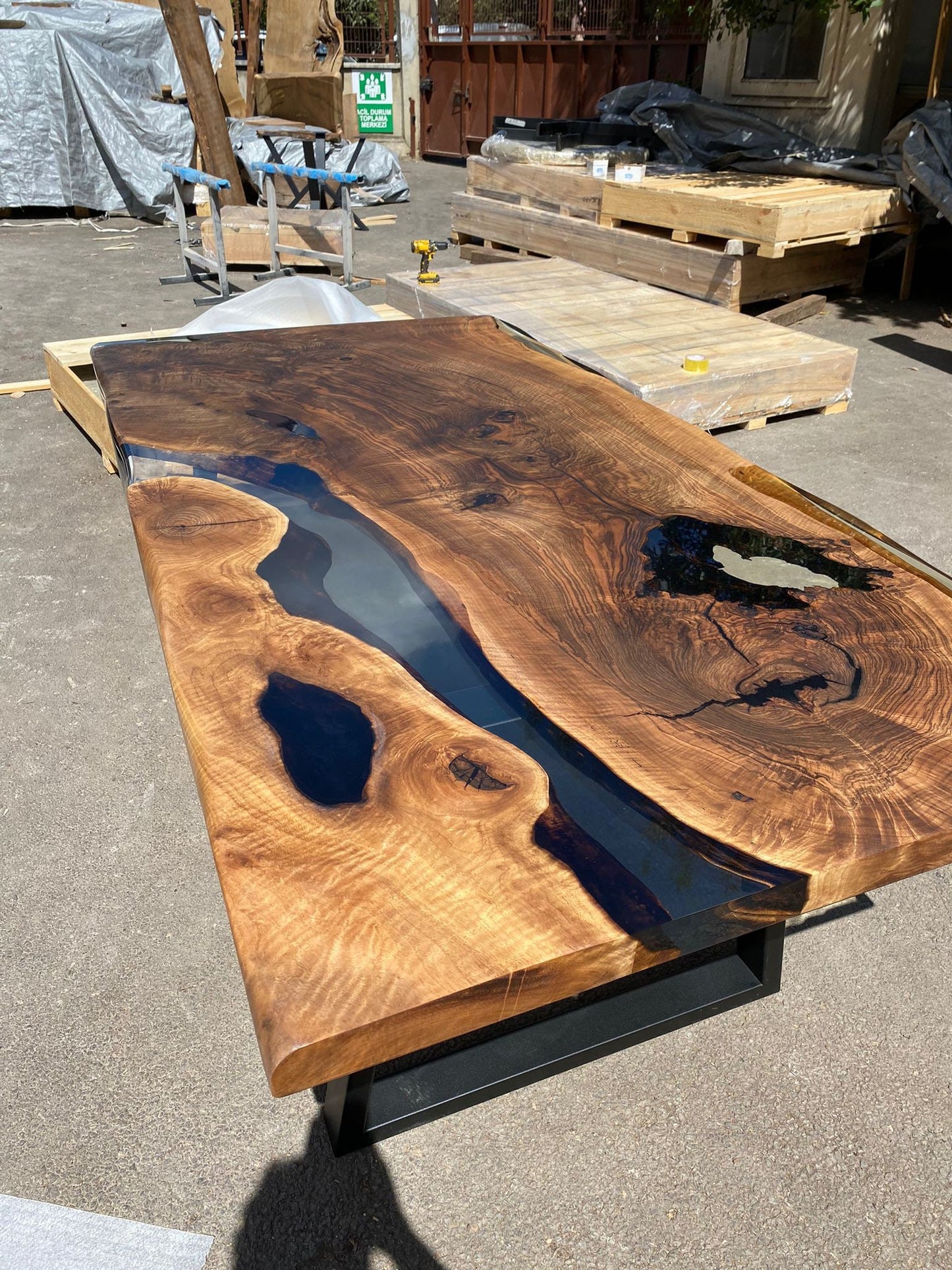 Handmade Epoxy Table, Clear Epoxy Table, Custom 84” x 42” Walnut Table, Clear Epoxy Table, River Table, Custom Order for Jonathan F2