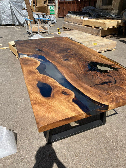 Handmade Epoxy Table, Clear Epoxy Table, Custom 84” x 42” Walnut Table, Clear Epoxy Table, River Table, Custom Order for Jonathan F2