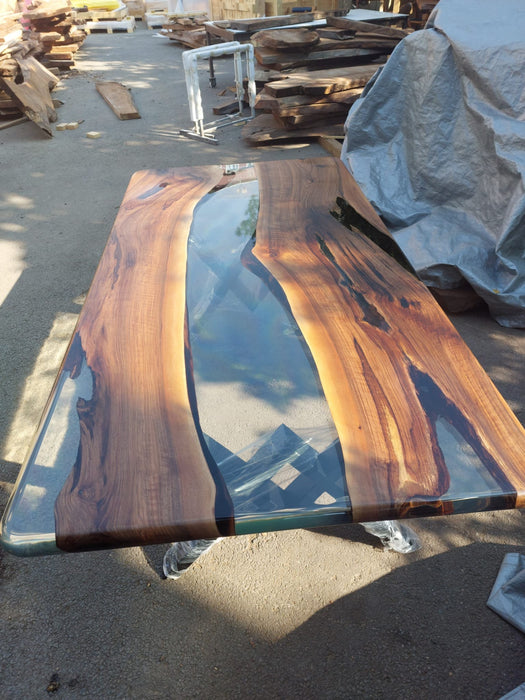 Made to Order Table, Custom 78” x 40” Walnut Table, Clear Epoxy Table, Live Edge Table, River Table, Custom Order for Angela M