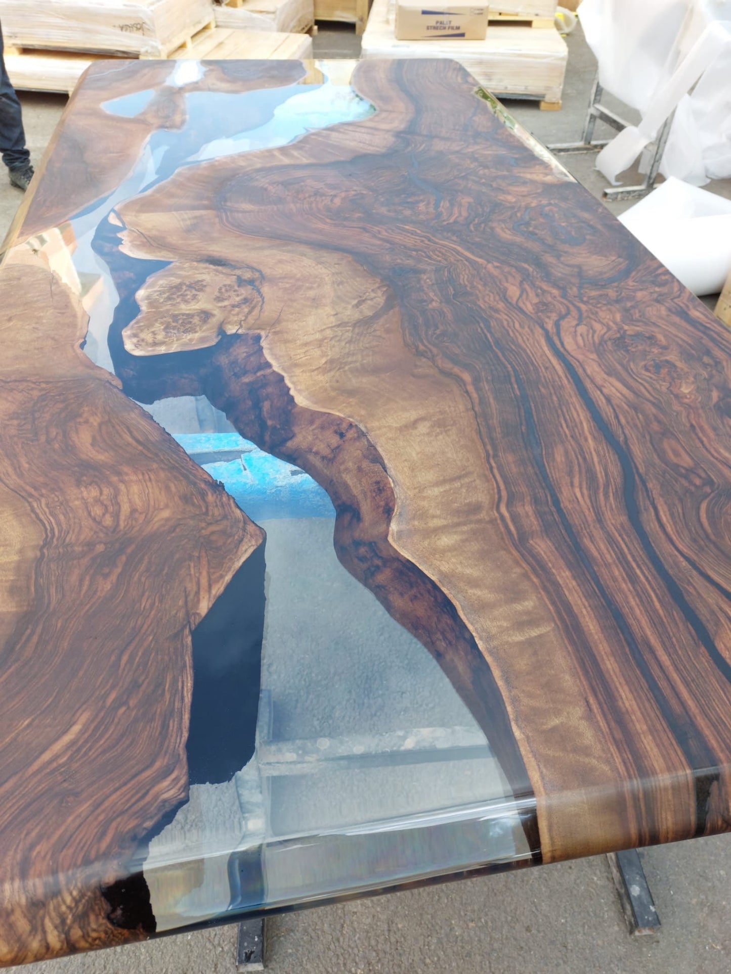 Live Edge Table, Wooden Table, Custom 72” x 36” Walnut Table, Clear Epoxy Table, River Table, Epoxy Resin Table, Custom Order for Sylvia 2