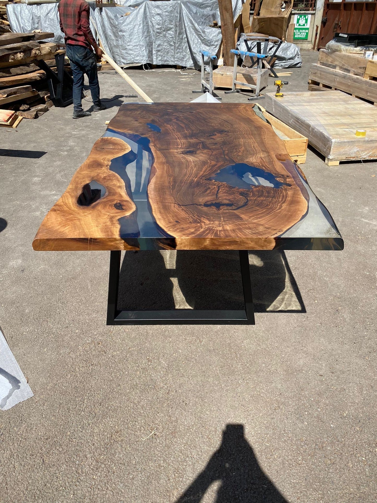 Handmade Epoxy Table, Clear Epoxy Table, Custom 84” x 42” Walnut Table, Clear Epoxy Table, River Table, Custom Order for Jonathan F2