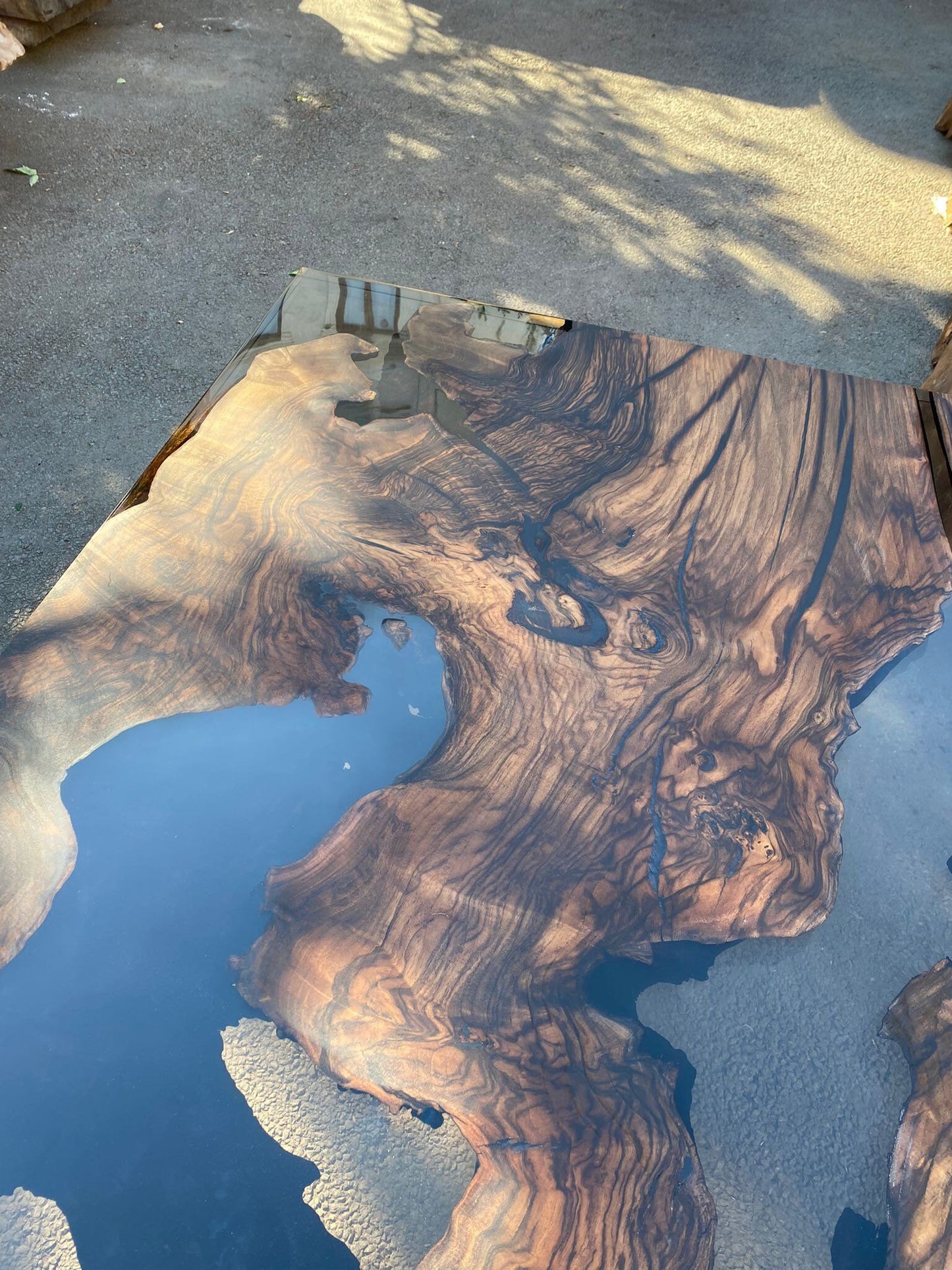 Walnut Dining Table, Epoxy Dining Table, Custom 72” x 42” Walnut Smokey Gray Table, Epoxy Resin Table, Live Edge Table, Order for Tobi