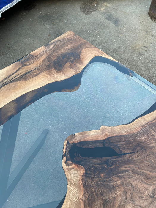 Walnut Dining Table, Epoxy Dining Table, Epoxy Resin Table, Custom 72” x 36” Walnut Clear Epoxy Table, River Table Order for Dionne S
