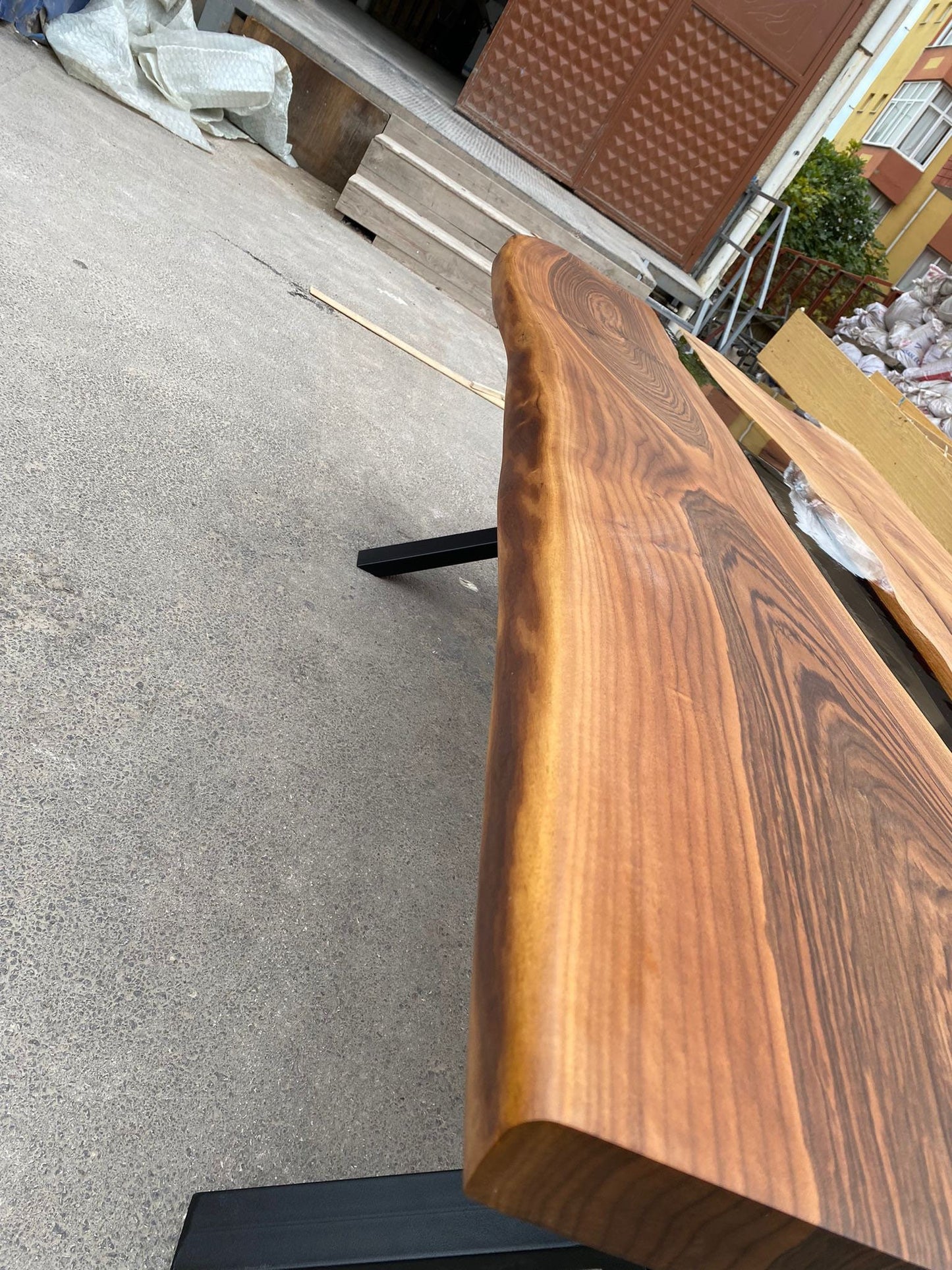 Live Edge Table, Custom 86” x 39” Walnut Smokey Gray Table, Epoxy River Table, Live Edge Dining Table, Custom Order for Tr