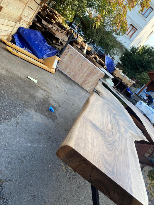 Epoxy Resin Table, Custom 108” x 42” Walnut Black Table, Epoxy Dining Table, Black River Table for Sarah T