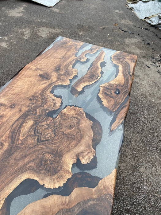 Walnut Dining Table, Epoxy Table, Epoxy Dining Table, River Table, Custom 82” x 40” Table, Clear Epoxy Dining Table, Order for Molly