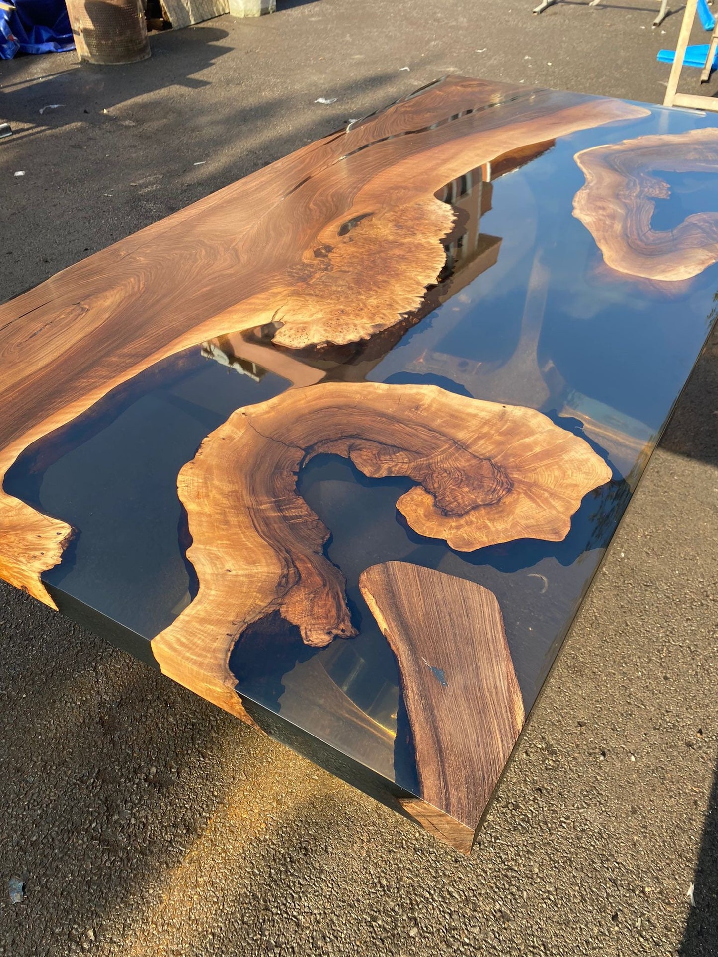 Walnut Dining Table, Custom 72” x 36” Walnut Smoke Gray Table, Epoxy River Table, Live Edge Table, River Table, Custom Order for Taylor S 1