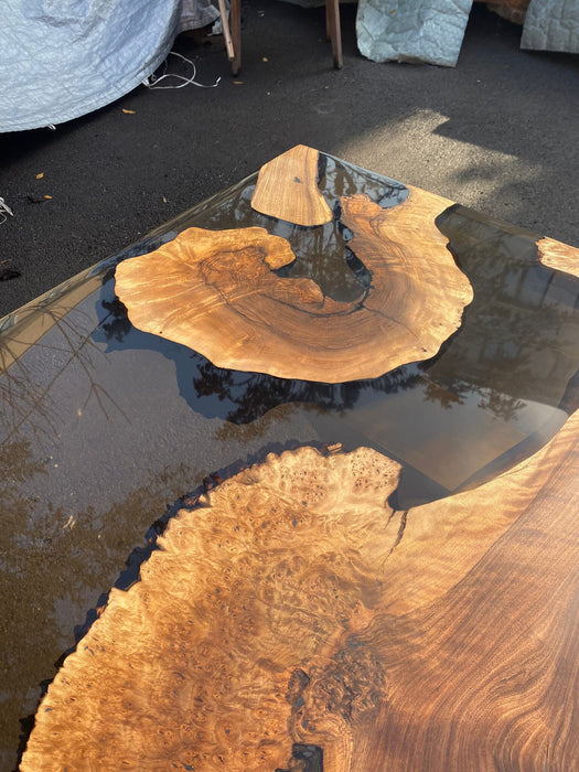 Walnut Dining Table, Live Edge Table, River Table, Custom 72” x 36” Walnut Smoke Gray Table, Epoxy River Table, Custom Order for Taylor S 2