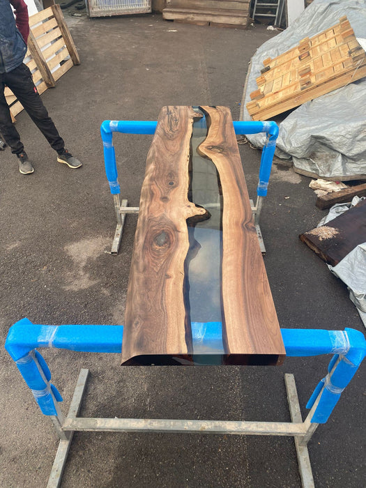 Walnut Dining Table, Epoxy Table, Epoxy Dining Table, Walnut Epoxy Table, River Dining Table, Custom 66” x 16” Table Order for Andrew