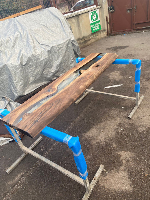 Walnut Dining Table, Epoxy Table, Epoxy Dining Table, Walnut Epoxy Table, River Dining Table, Custom 66” x 16” Table Order for Andrew