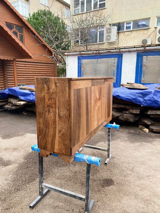 Made to Order Custom 64” x 18” x 36” Walnut Wood Credenza, Walnut Credenza Table, Epoxy Resin Credenza for Nathan