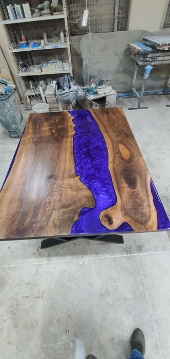 Walnut Dining Table, Epoxy Dining Table, Epoxy Resin Table, Live Edge Table, River Table, Custom 60”x 48” Wooden Table for Amber A