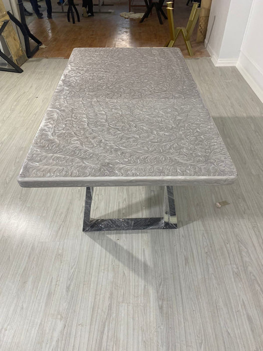 Custom 77”x 42” Metallic Dark Pearl White Epoxy Table Order for Cha