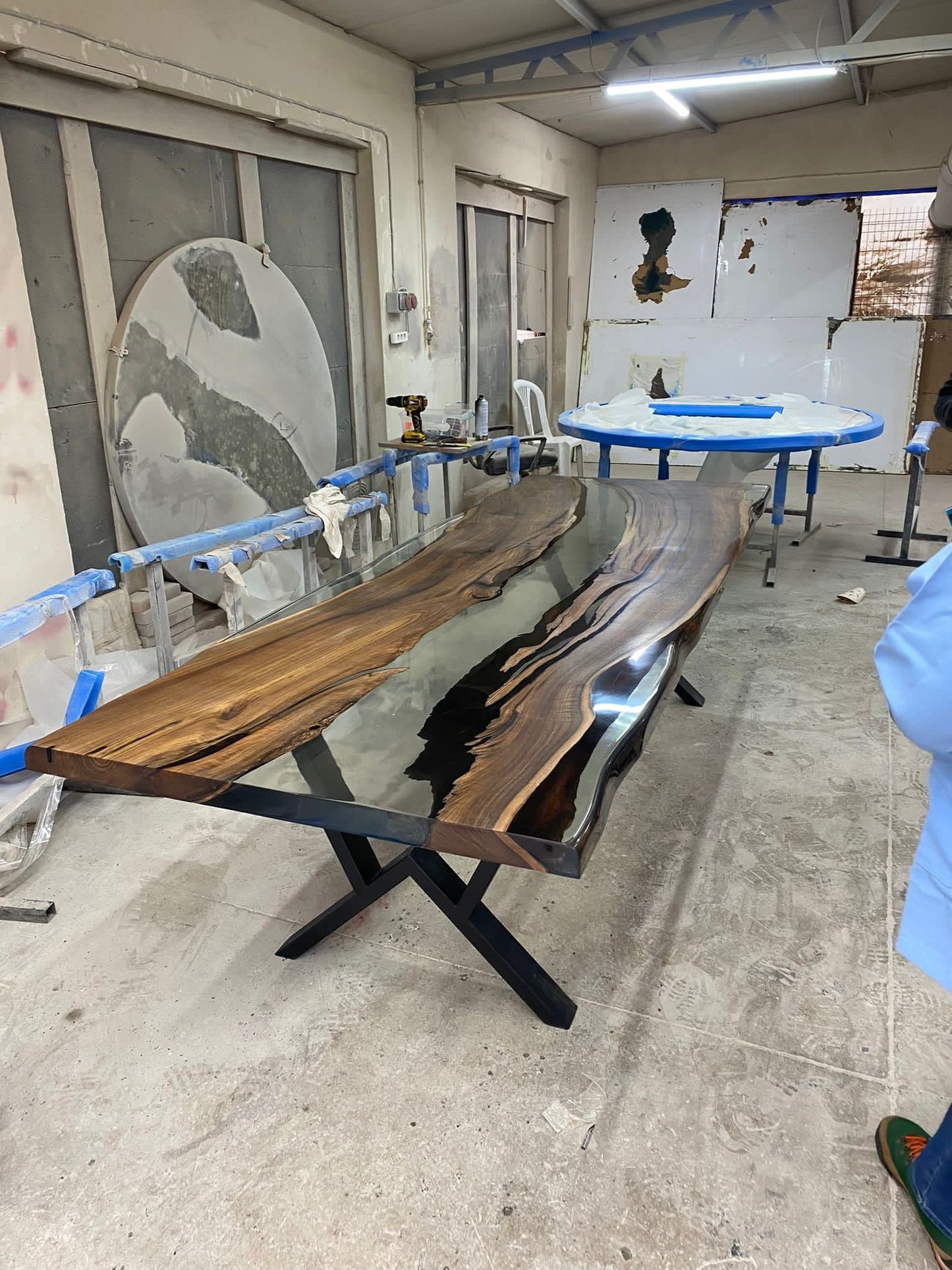 Walnut Dining Epoxy Table, Epoxy Dining Table, Custom 115” x 40” Walnut Table, Clear Epoxy Table, River Table, Custom Order for Suzzli