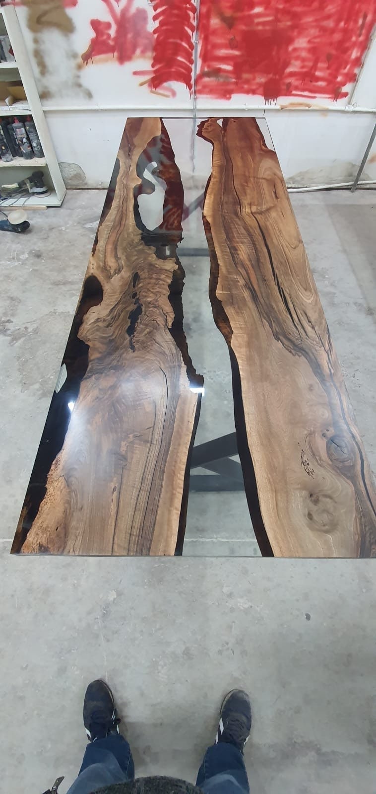 Handmade Epoxy Table, Walnut Dining Table, Live Edge Table, Epoxy Resin Table, Custom 102” x 36” Table and Barn, Custom Order for Steve