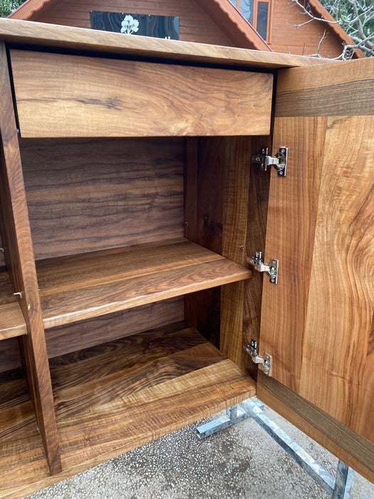 Made to Order Custom 64” x 18” x 36” Walnut Wood Credenza, Walnut Credenza Table, Epoxy Resin Credenza for Nathan