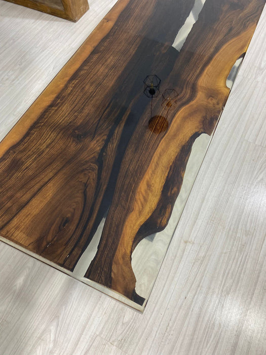 Epoxy Resin Table, Live Edge Table, Custom 68” x 42” Walnut Clear Epoxy Table, River Table, Wooden Table, Custom  Order for Mhaia Tampa