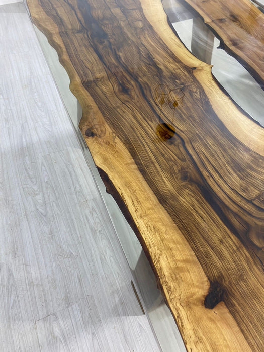 Epoxy Resin Table, Live Edge Table, Custom 68” x 42” Walnut Clear Epoxy Table, River Table, Wooden Table, Custom  Order for Mhaia Tampa