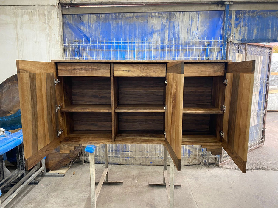 Made to Order Custom 64” x 18” x 36” Walnut Wood Credenza, Walnut Credenza Table, Epoxy Resin Credenza for Nathan