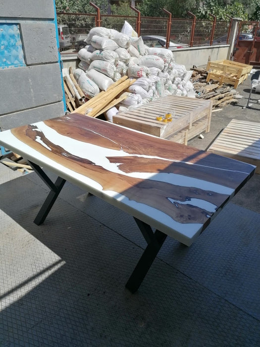 Custom 72”x 36" Walnut Epoxy Table, Epoxy Resin Table, Epoxy Dining Table, Epoxy Resin Table, Live Edge Table for John