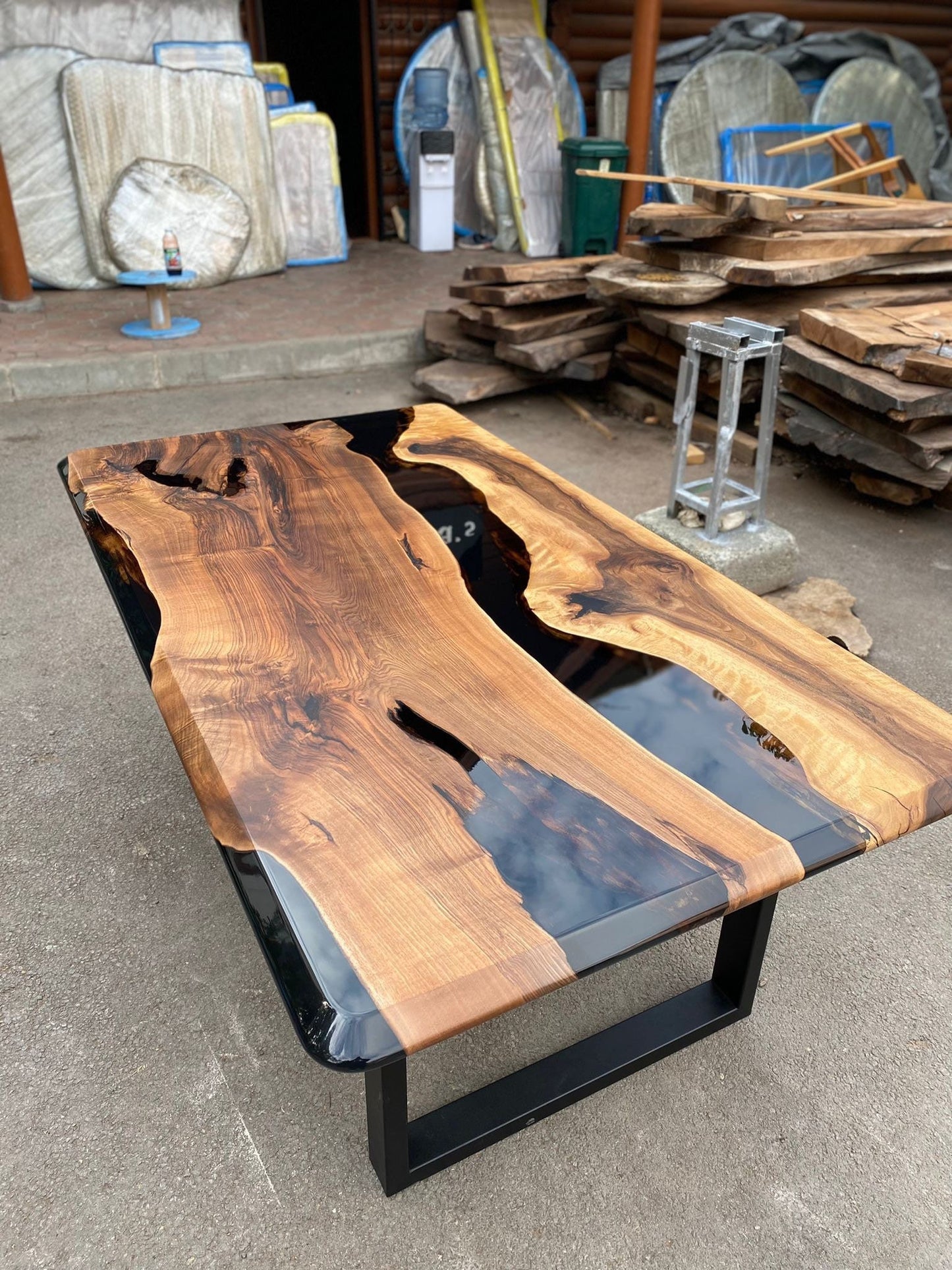 Custom Epoxy Resin Table, 72” x 40” Walnut Black Table, Epoxy Table, Unique Resin Epoxy Table, Custom Order for Becky Dd