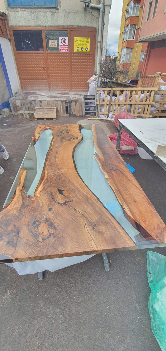 Walnut Dining Table, Custom 90” x 46”Epoxy Table, Epoxy Wood Table, Resin Table, Walnut Dining Table, Ultra Clear Epoxy Table Order for Jen