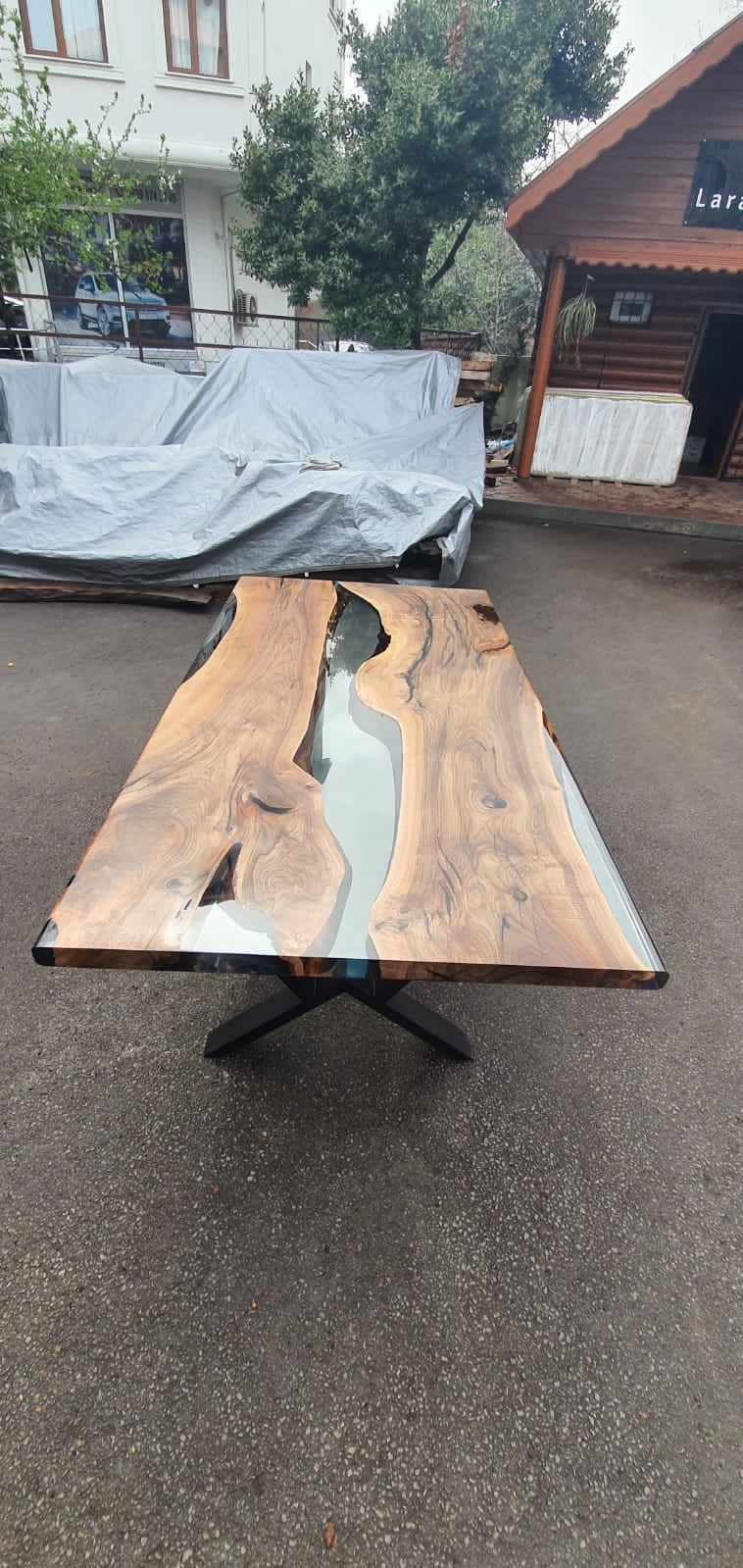 Handmade Epoxy Table, Walnut Dining Table, Live Edge Table, Epoxy Resin Table, Custom 84” x 45” Table,  Epoxy Resin Table Order for Mimi