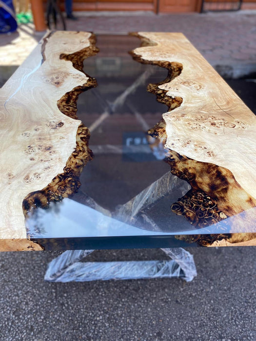 Handmade Epoxy Table, Custom 66” x 36” Poplar Wood Table, Clear Epoxy River Table, Live Edge Table, Custom  Order for Jacob G