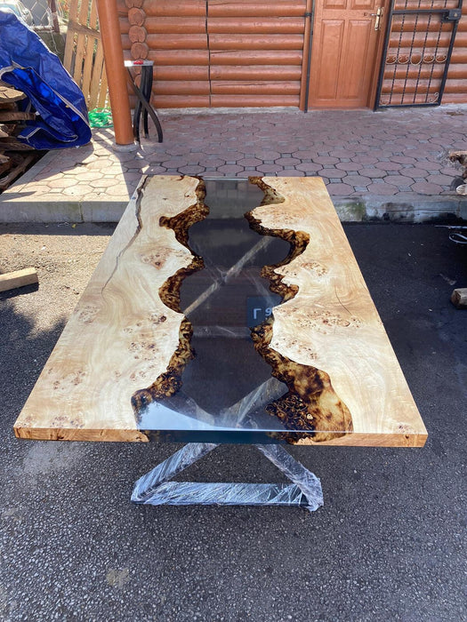 Handmade Epoxy Table, Custom 66” x 36” Poplar Wood Table, Clear Epoxy River Table, Live Edge Table, Custom  Order for Jacob G