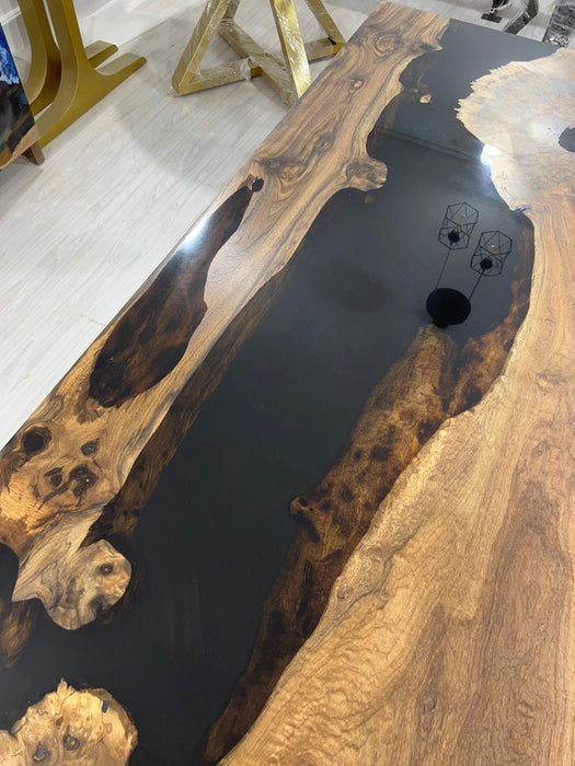 Walnut Dining Table, Epoxy Table, Epoxy Dining Table, Walnut Epoxy River Table, Custom 72" x 33" River Table, Custom Order for Barbara K