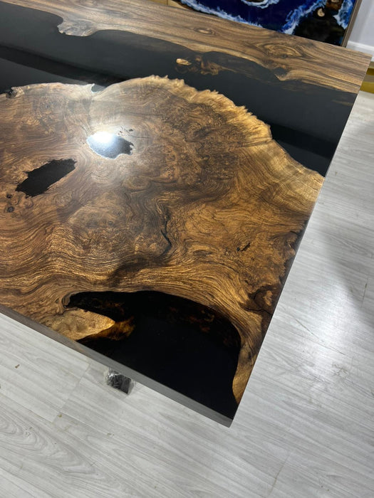 Walnut Dining Table, Epoxy Table, Epoxy Dining Table, Walnut Epoxy River Table, Custom 72" x 33" River Table, Custom Order for Barbara K