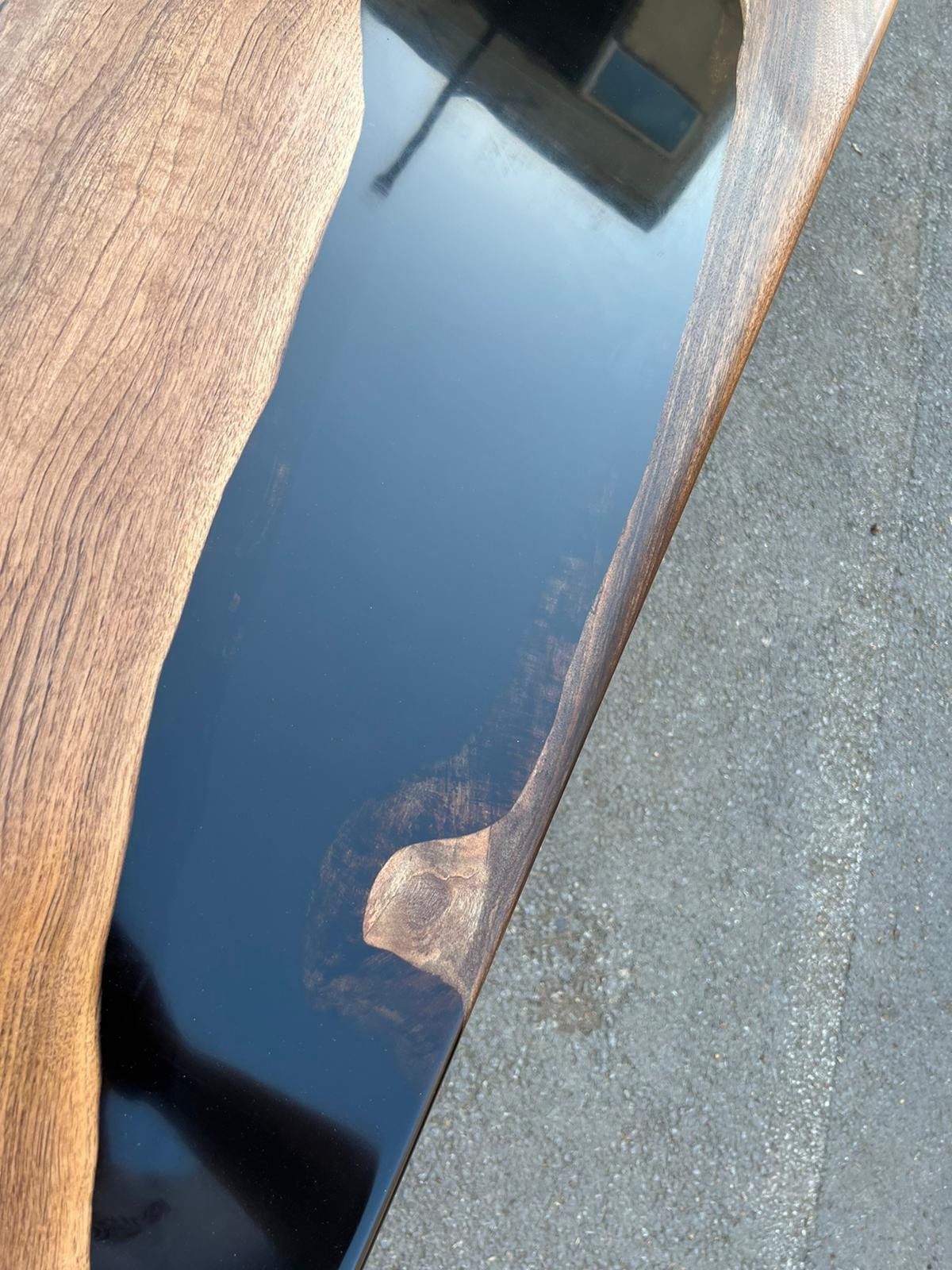 Epoxy Resin Table, Custom 115” x 60” Walnut Black Epoxy Dining Table, Handmade Epoxy Table, Unique Resin Epoxy Table for Shayla