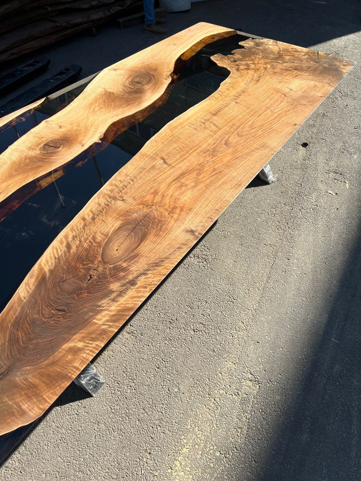 Epoxy Dining Table, Custom 108” x 46” Walnut Black Table, Epoxy Resin Table, Custom Order for Scott