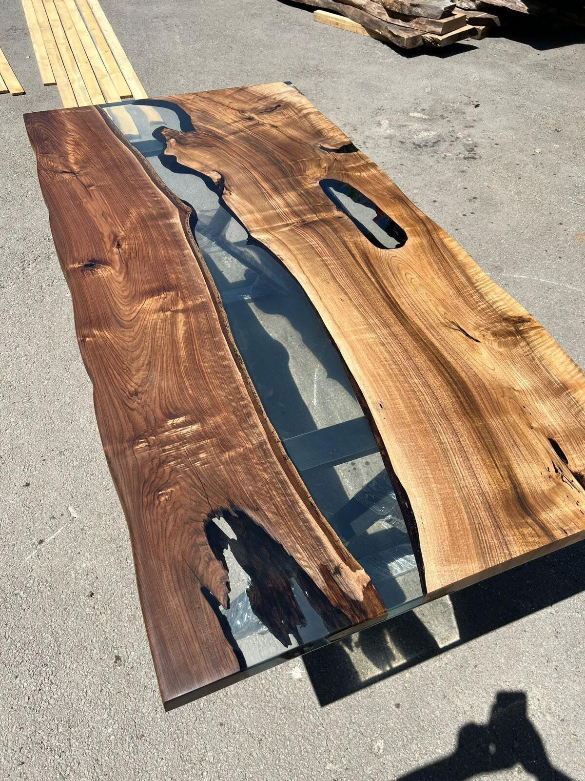 Live Edge Table, Epoxy Dining Table, Epoxy Resin Table, Custom 78” x 40” Walnut Table, Epoxy River Table, Custom Order for Gemma