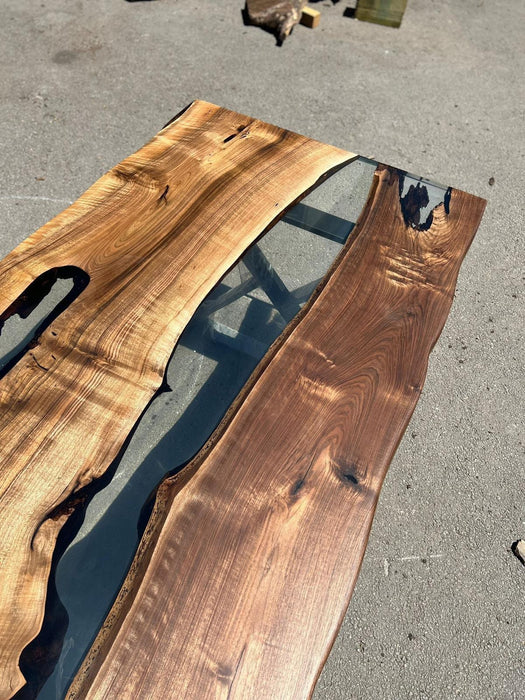 Live Edge Table, Epoxy Dining Table, Epoxy Resin Table, Custom 78” x 40” Walnut Table, Epoxy River Table, Custom Order for Gemma