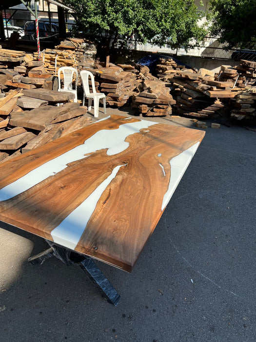 Custom 80”x 42" Walnut Epoxy Table, Epoxy Resin Table, Epoxy Dining Table, Epoxy Resin Table, Live Edge Table for Fernanda