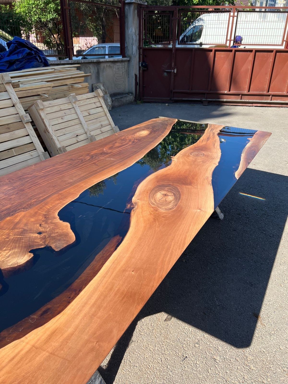 Epoxy Dining Table, Custom 108” x 46” Walnut Black Table, Epoxy Resin Table, Custom Order for Scott