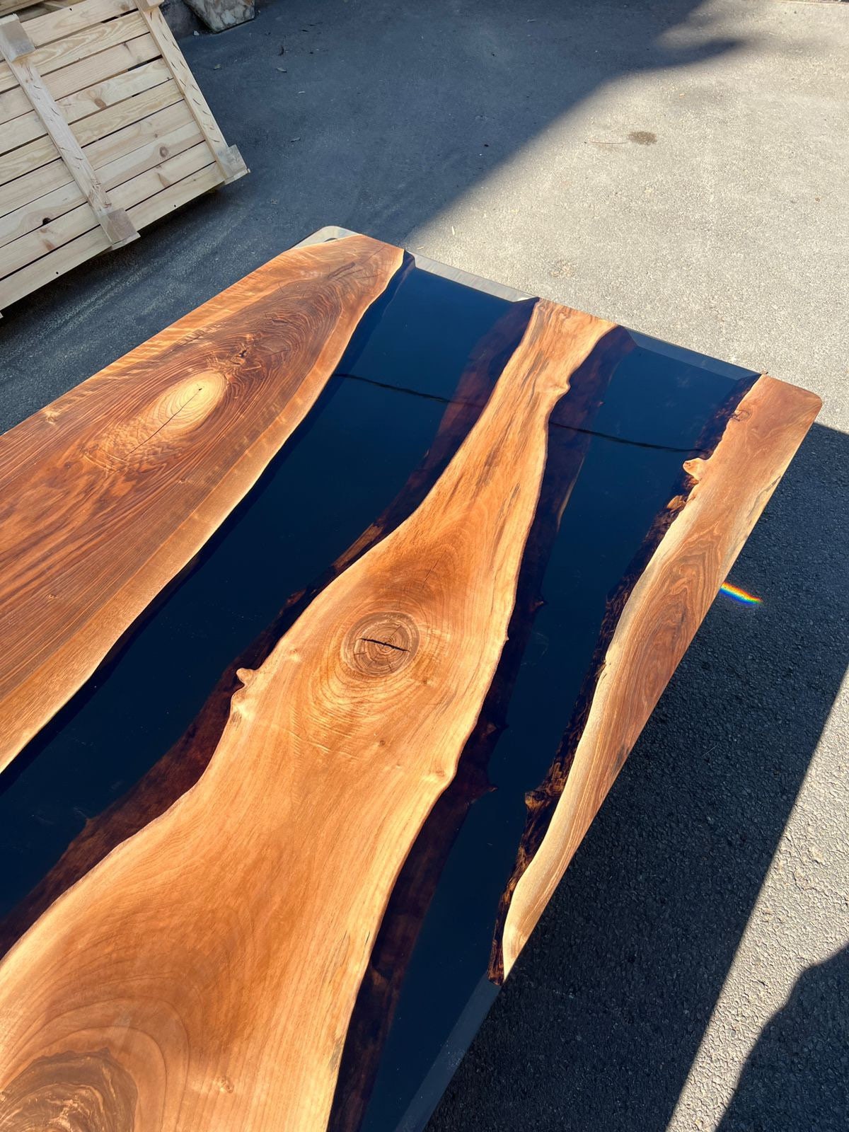 Epoxy Dining Table, Custom 108” x 46” Walnut Black Table, Epoxy Resin Table, Custom Order for Scott