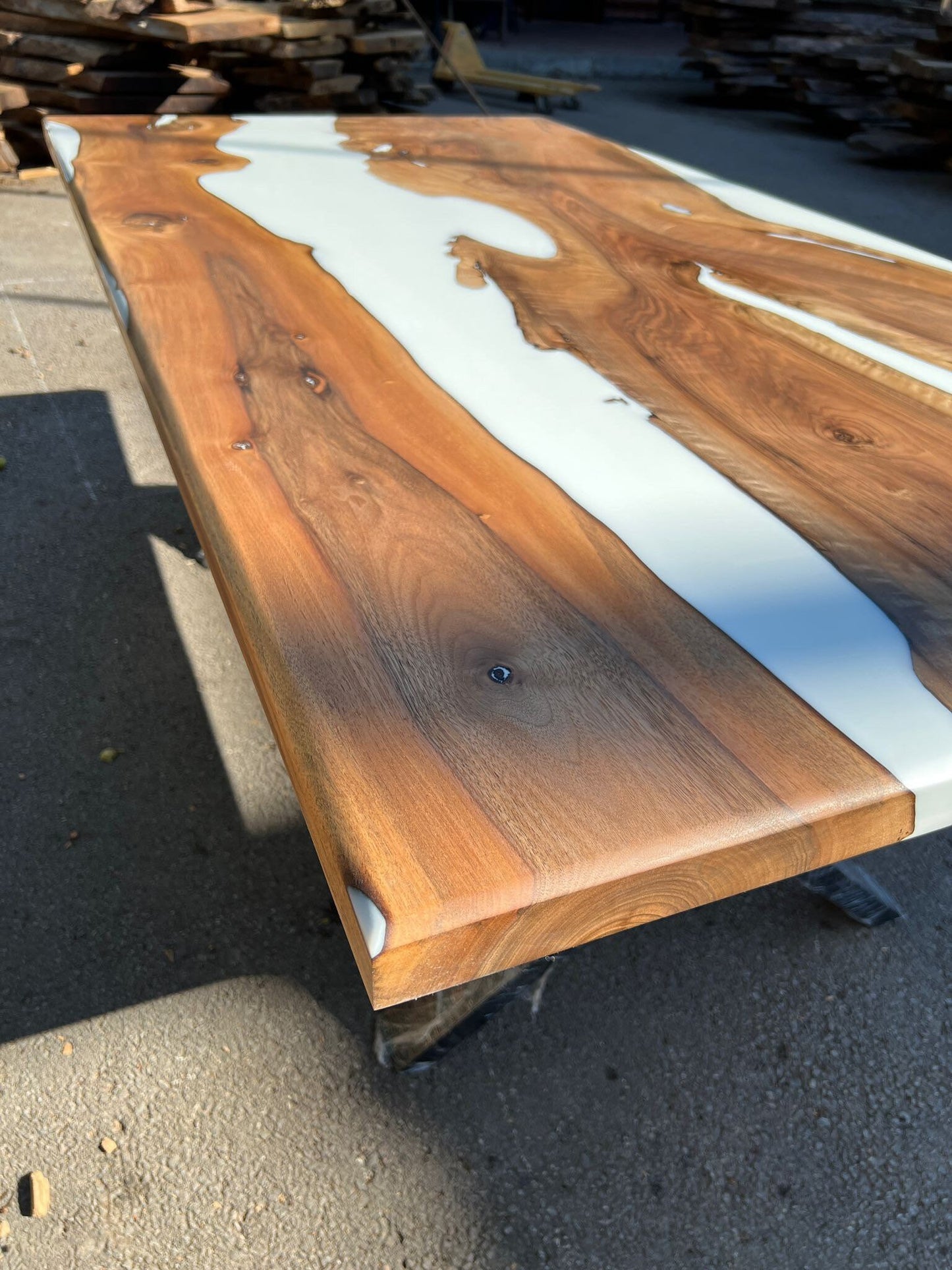 Custom 80”x 42" Walnut Epoxy Table, Epoxy Resin Table, Epoxy Dining Table, Epoxy Resin Table, Live Edge Table for Fernanda