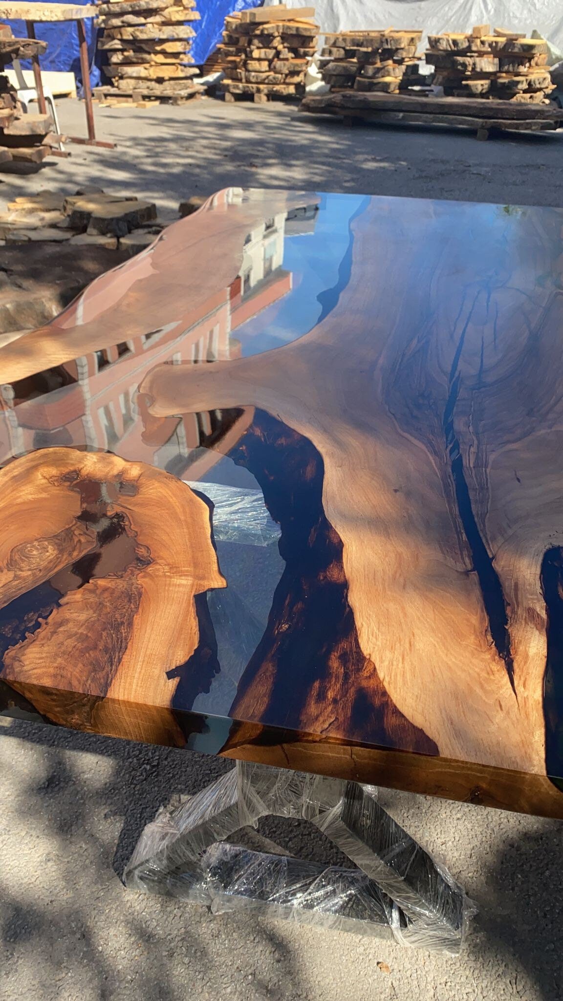 Epoxy Dining Table, Custom 72” x 40” Walnut Table, Clear Epoxy Table, River Table, Live Edge Table, Custom Order for  Elizabeth & Matt