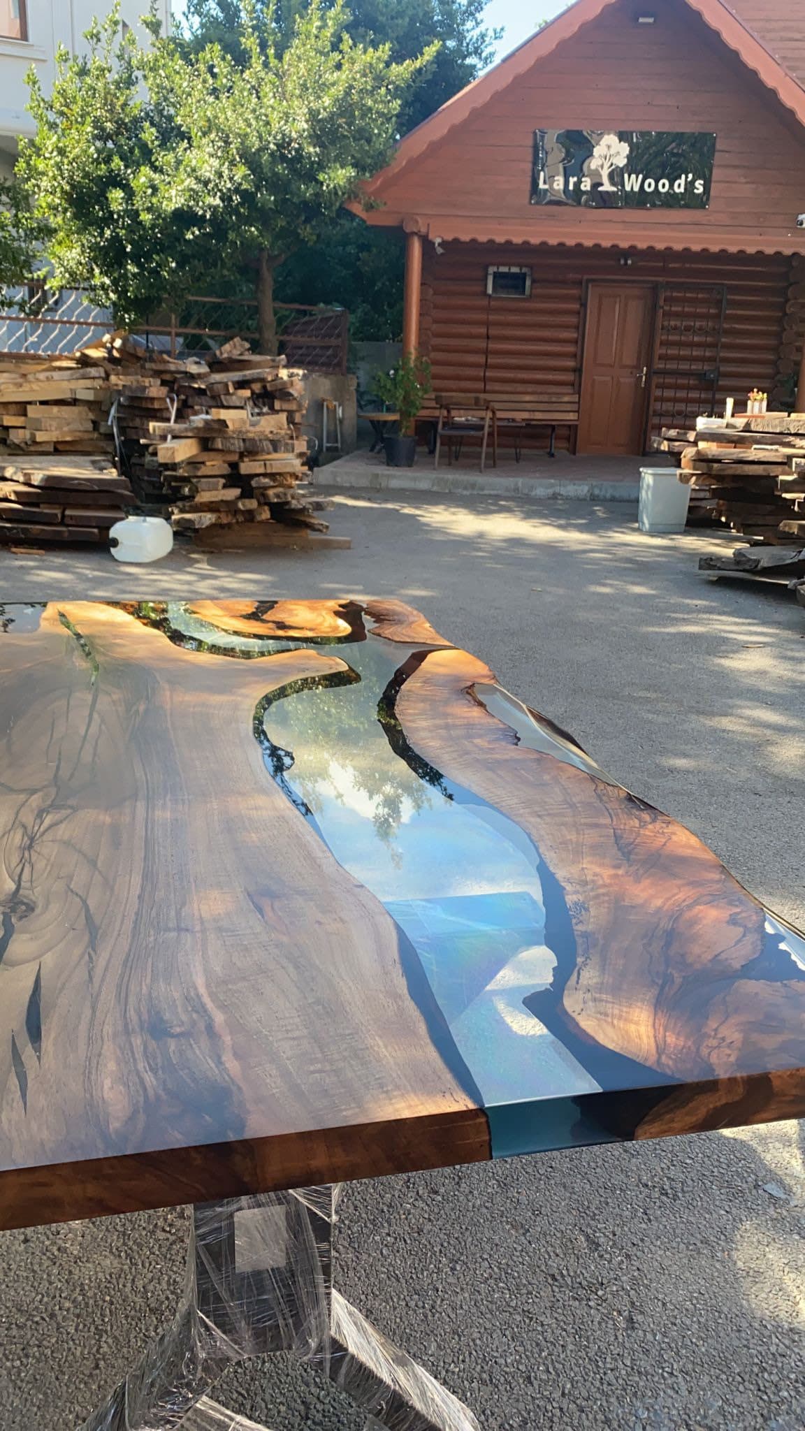 Epoxy Dining Table, Custom 72” x 40” Walnut Table, Clear Epoxy Table, River Table, Live Edge Table, Custom Order for  Elizabeth & Matt